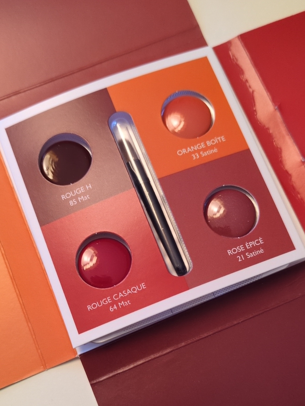 Hermès Paris L'orange Passe Au Rouge Orange Turns Red Lipstick Samples New